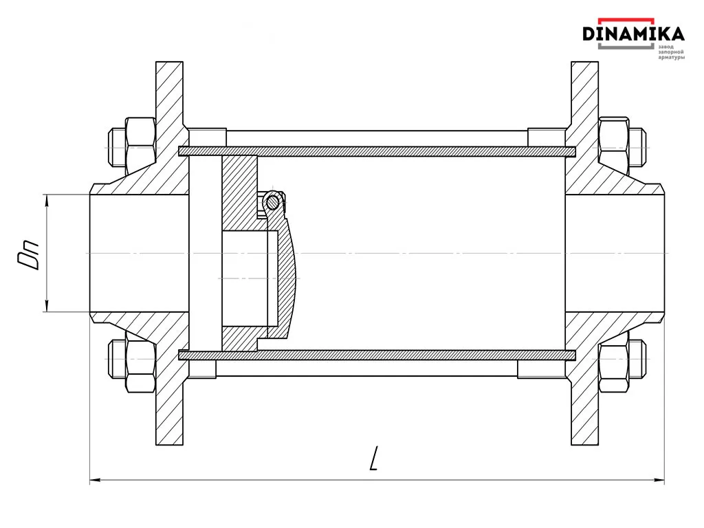Обратный клапан 19с38нж Ду500 межфланцевый